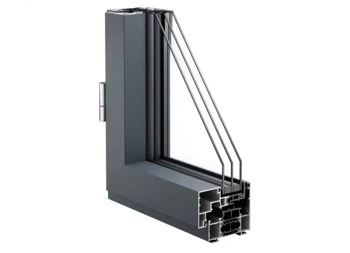Zoom vue de coupe fenêtre triple vitrage nouvelle gamme