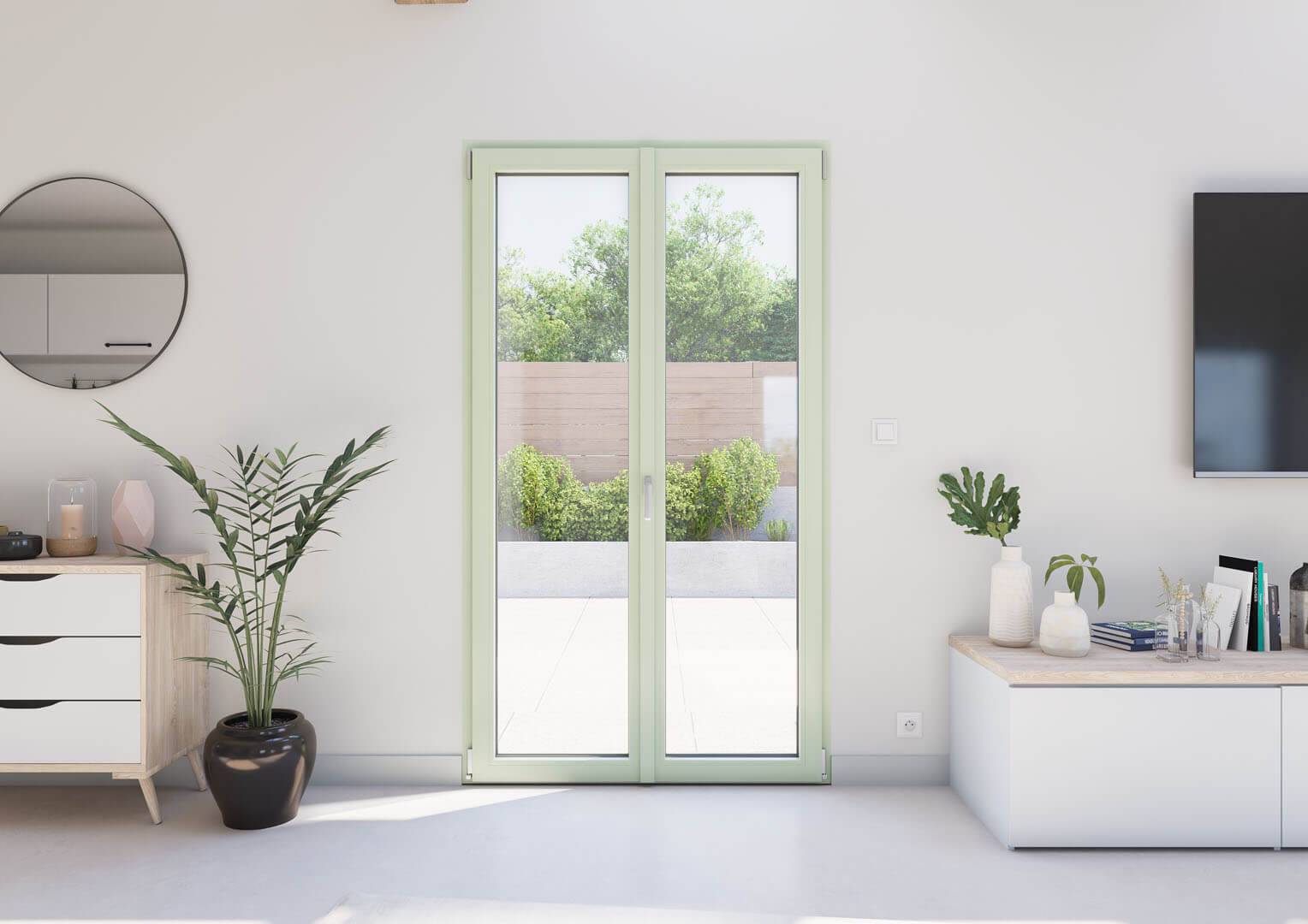 Porte Fenêtre PVC vue intérieur Vert