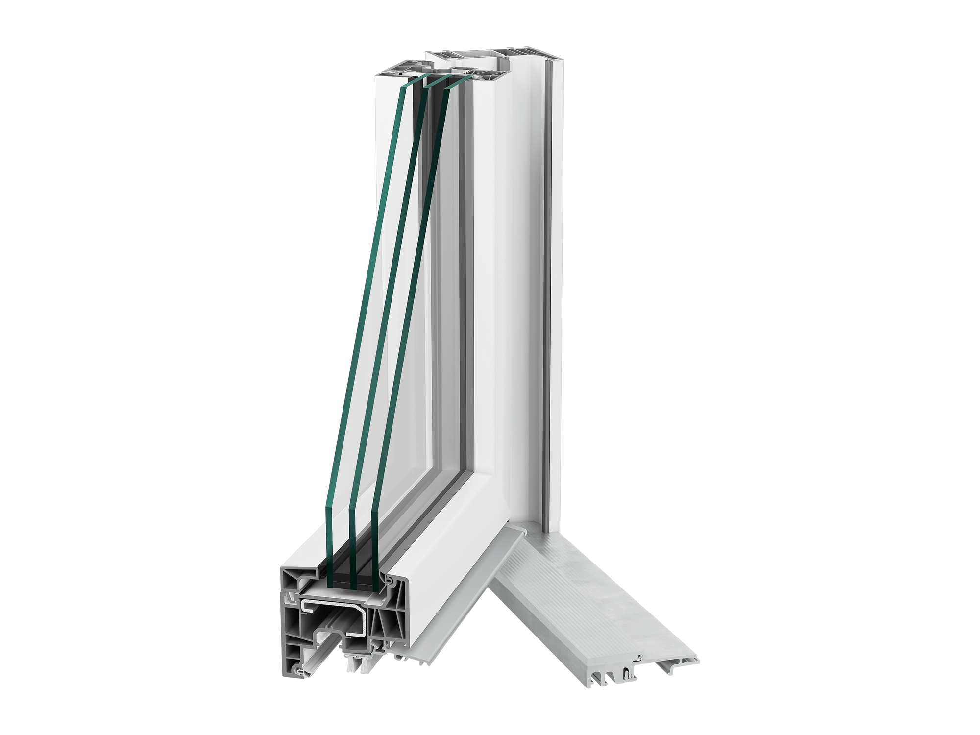 Porte Fenêtre PVC coupe d'angle technique