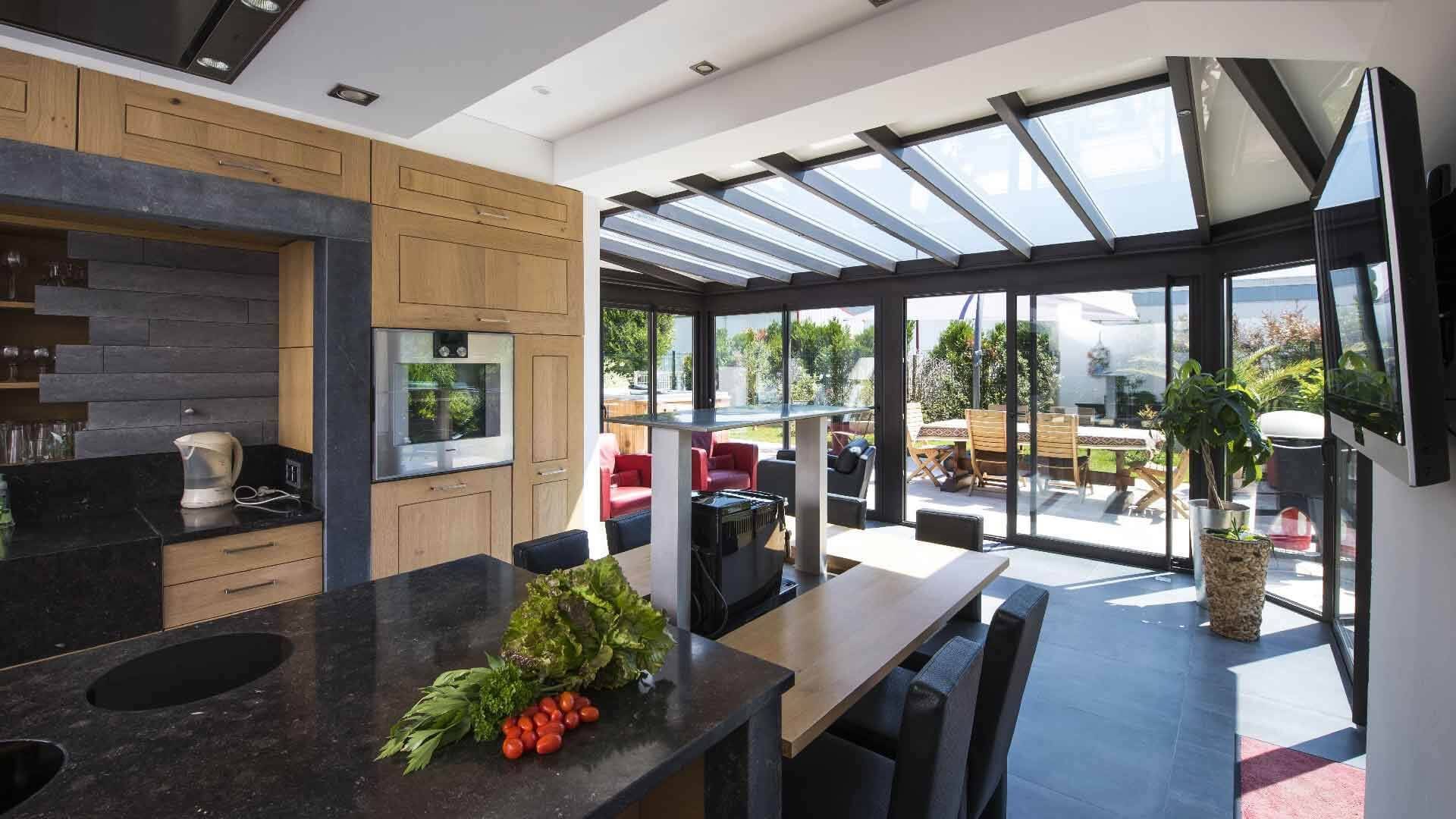 Véranda de cuisine vue intérieure