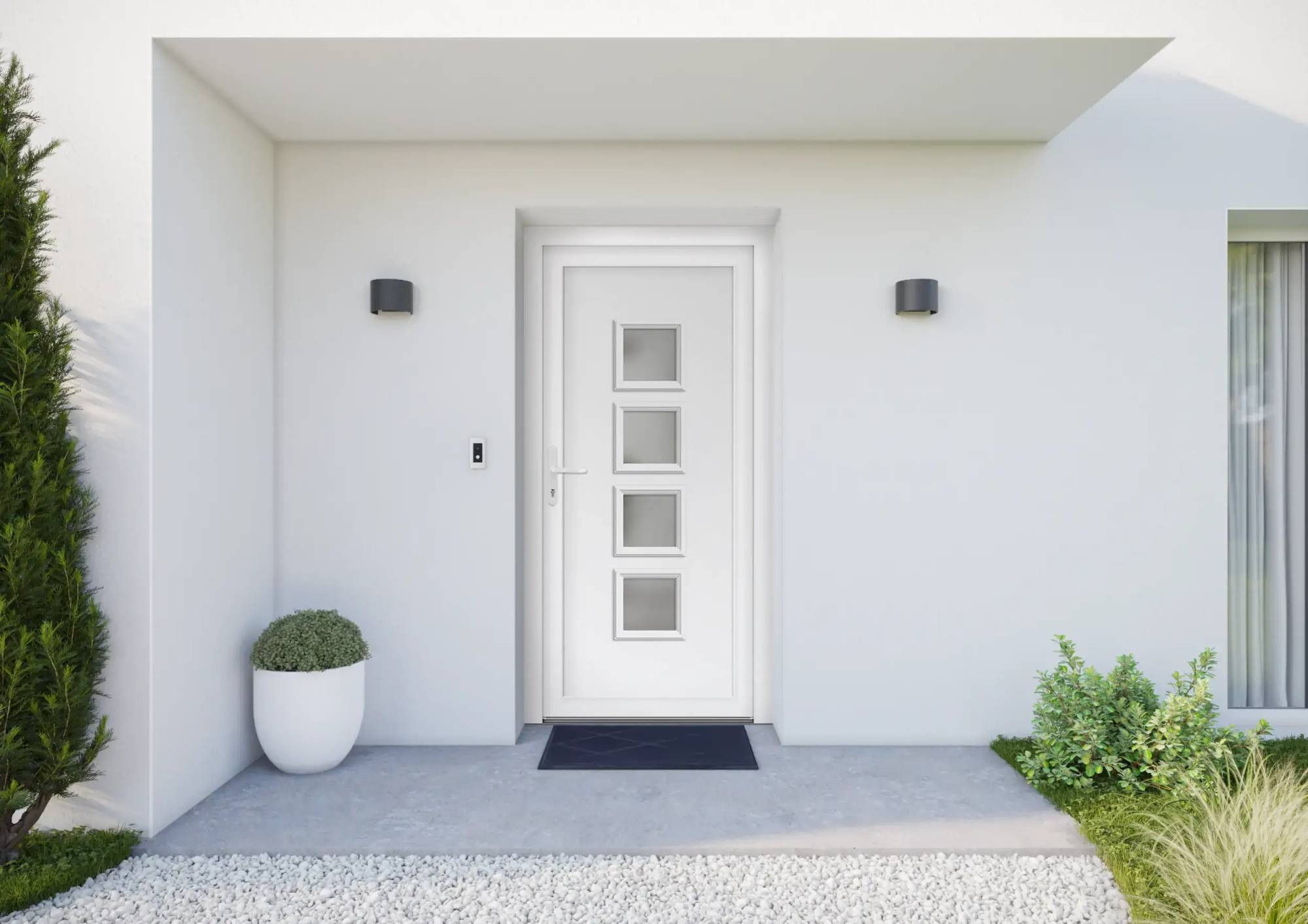 Porte d'entrée PVC Contemporaine Caracas Blanc